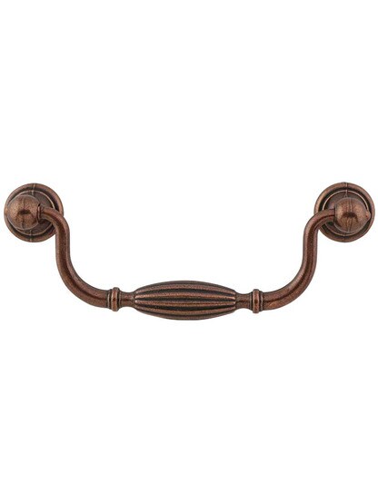 Tuscany Drop Pull - 5 1/16 inch Center-to-Center in Old English Copper.